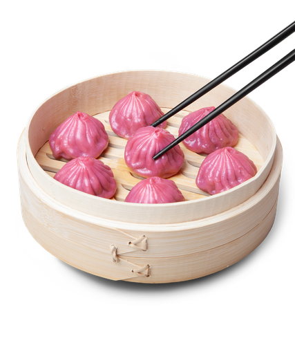 [1-1-2. Xiaolongbao Tradicional de Cerdo con caldo-sabor Gengibre] 1-1-2. Traditional Pork Xiaolongbao with Ginger-flavored Broth Pink color