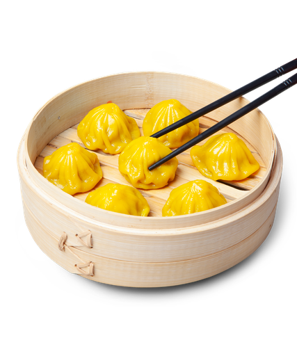 [1-9. Xiaolongbao de Cerdo con Carne de Buey de Mar Txangurro y Caldo] 1-9. Pork Xiaolongbao with Spider Crab Meat and Broth